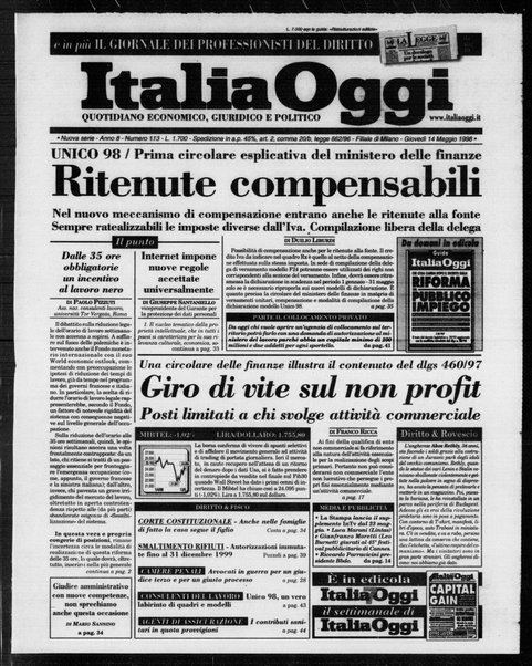 Italia oggi : quotidiano di economia finanza e politica